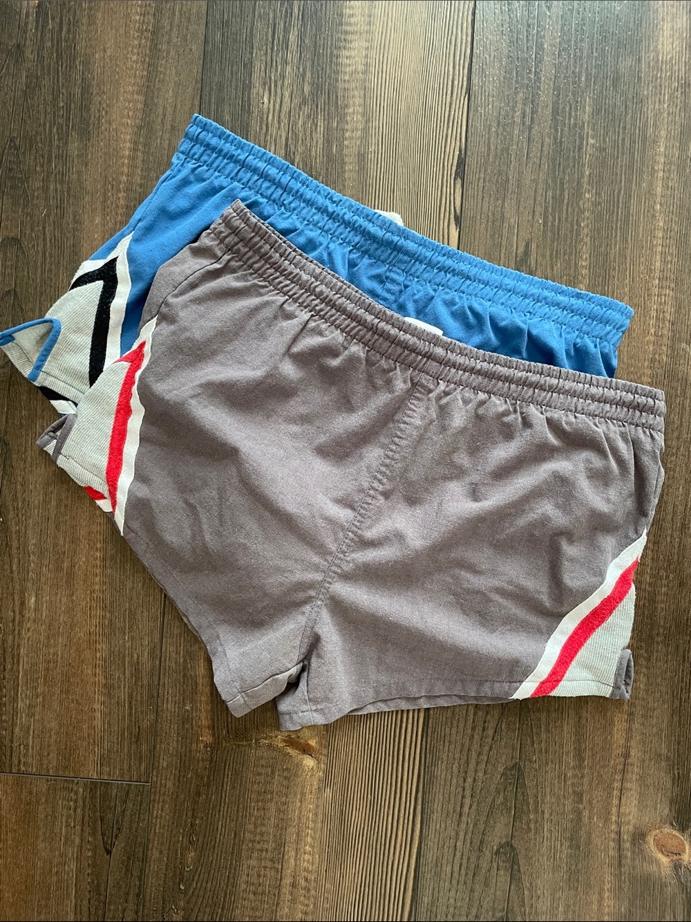 Vintage Mega Sport 80s Athletic Shorts Lot of 2 Grey Blue Size Medium